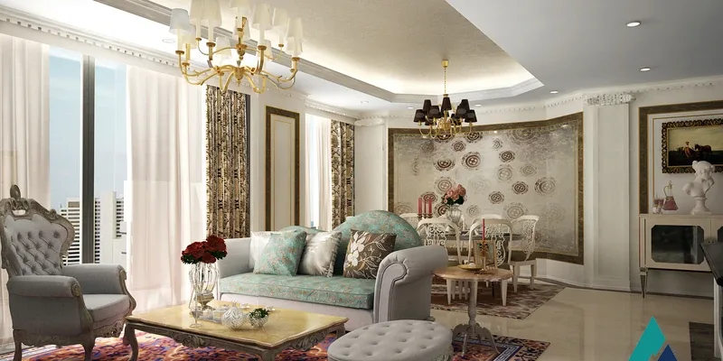 Mẫu nội thất luxury cho phòng khách chung cư 78m2