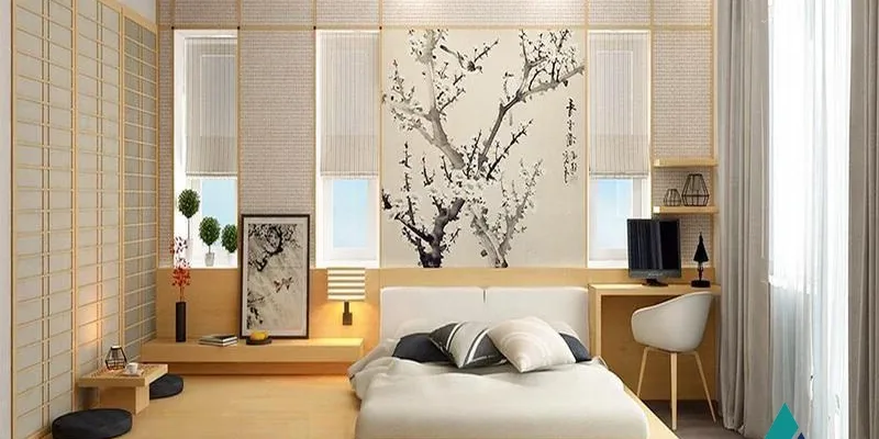 Thiết kế nội thất phòng ngủ kiểu Nhật đơn giản, thanh nhã