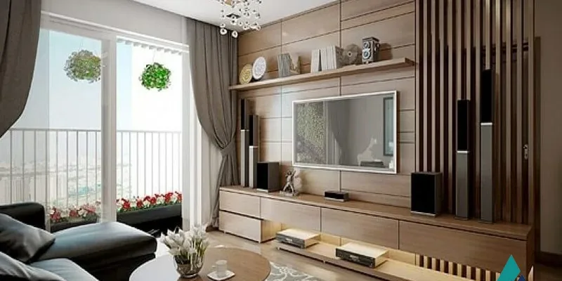 Thiết kế phòng khách hiện đại, sang trọng cho căn hộ 73m2