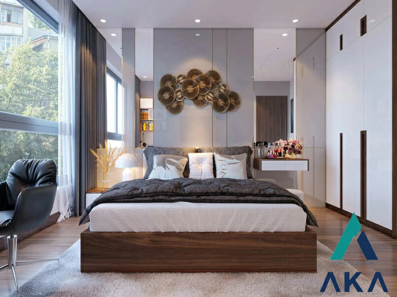 Một mẫu phòng ngủ master căn hộ chung cư với thiết kế đẹp mắt