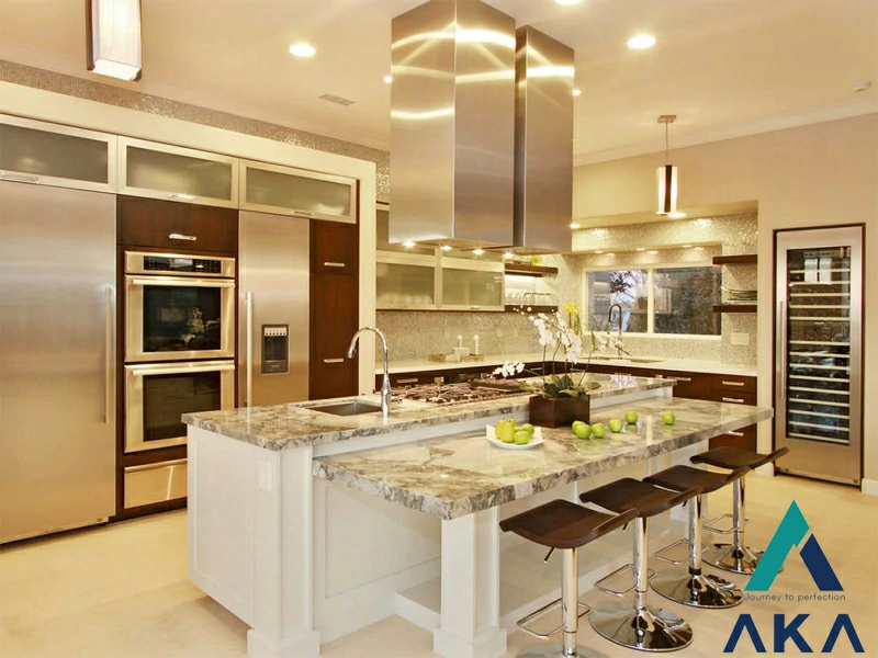 Phòng bếp thiết kế theo phong cách Metallic mang cảm giác hiện đại