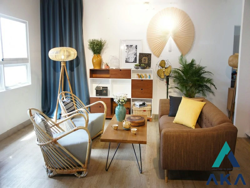 Phòng khách thiết kế theo style Rustic mang lại sự ấm áp, gần gũi