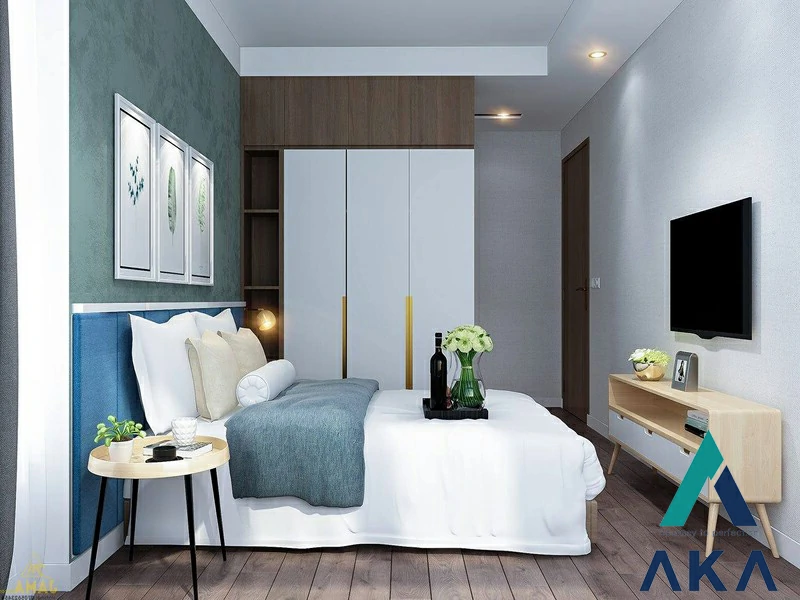 Sử dụng gam màu trung tính giúp tăng tính thẩm mỹ cho phòng ngủ rộng 9m2
