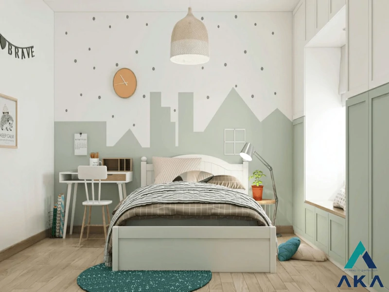 Thiết kế phòng ngủ với màu sắc trẻ yêu thích