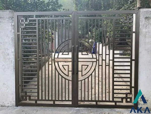mẫu cửa cổng sắt 2 cánh đẹp đơn giản